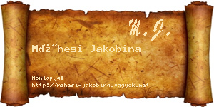 Méhesi Jakobina névjegykártya